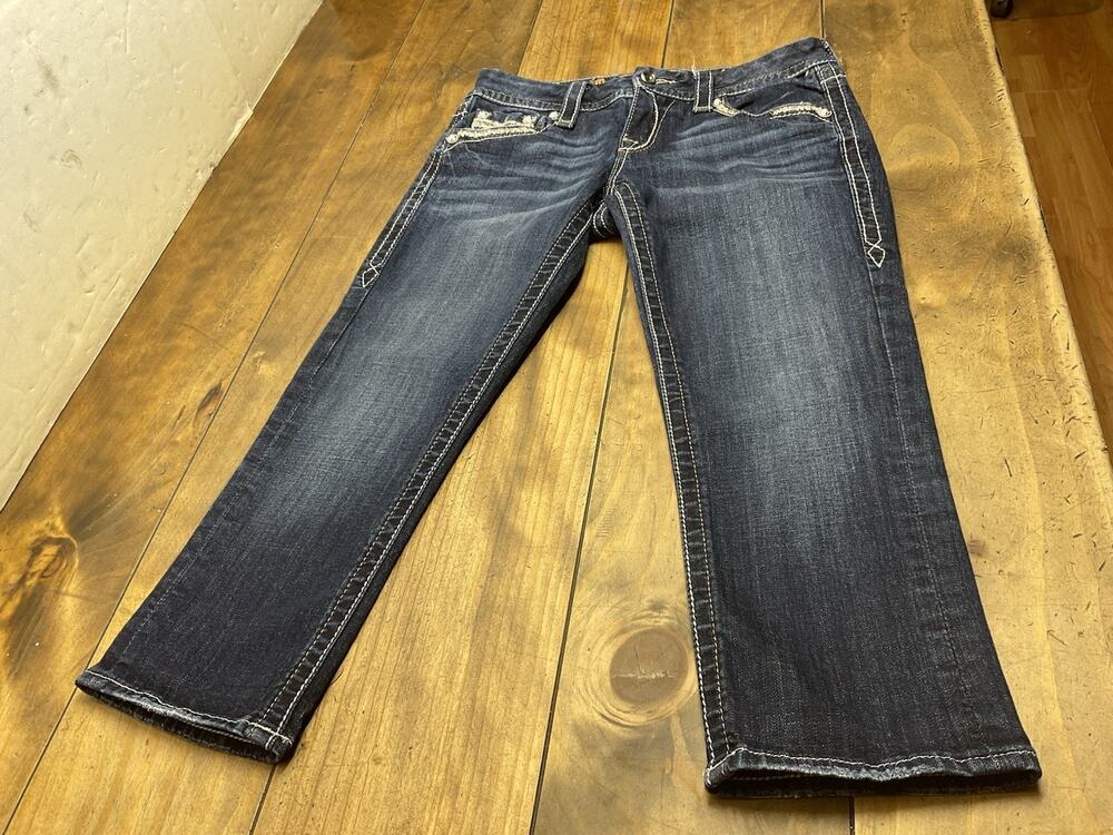 Rock Revival Rubella Easy Capri Jeans Embellished Flap Pocket Size 27